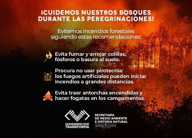 La SEMAHN invita a la población a prevenir incendios forestales durante la época de peregrinaciones